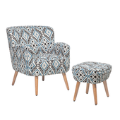 Fotel z podnóżkiem wielokolorowy TUMBA