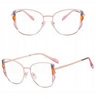 ZŁOTE Damskie Okulary Zerówki do KOMPUTERA Blue Light UV OPRAWKI Flexy OCHR