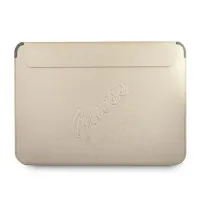 Pokrowiec Guess Saffiano Script na laptopa 13'' - złoty