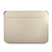 Pokrowiec Guess Saffiano Script na laptopa 13'' - złoty
