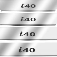 Listwa progowa HYUNDAI I40 Stal nierdzewna 304 połysk z czarnymi literami