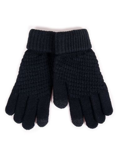 Rękawiczki dziewczęce pięciopalczaste czarne ze strukturą 16 YOCLUB na Arena.pl