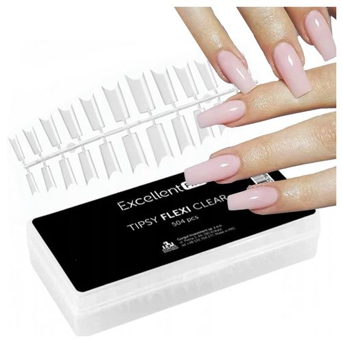EXCELLENT FLEXI TIPSY TUNELOWE CLEAR MIĘKKIE POD ŻEL ZESTAW 504 SZT. na Arena.pl