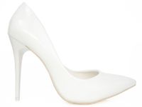 Białe buty szpilki ślubne lakierki szpic  40