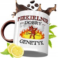 Kubek Pomarańczowy Dla Genetyka Prezent Z Nadrukiem Ze Zdjęciem