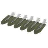 FOX Spinki do włosów bezuciskowe do makijażu 6szt oliwkowe