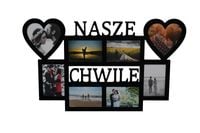 Multirama ramka na zdjęcia z napisem Nasze Chwile mdf 8 zdjęć serca