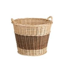 Kolorowy Okrągły Kosz wiklinowy do przechowywania drewna owoców zabawek Ø56 H50 cm