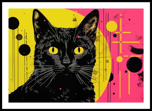 Plakat 66,5x46,5cm Neonowy Kocur na Arena.pl