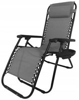 HIT!2X  WZMACNIANY Super Leżak ZERO GRAVITY szary