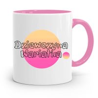 Kubek Różowy Dla Dziewczyny Dziewczyna Wariatka Z Nadrukiem Ze Zdjęciem