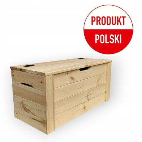 Skrzynia Kufer drewniany XL 80x37x40 ławka pojemnik ze schowkiem na Arena.pl