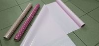 folia dwustronna szer 50cm beżowa  kropki