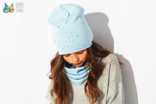 BROEL Sharon czapka dla dziewczynki beanie szara KNIT 51-53 na Arena.pl