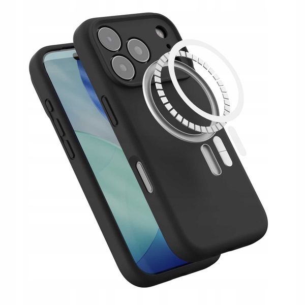Spacecase Silicone Mag Iphone 17 Pro Black zdjęcie 5