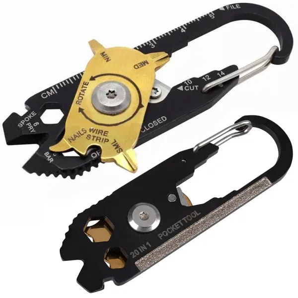 Brelok karabińczyk nóż multi-tool przeżycia 20w1 zdjęcie 1