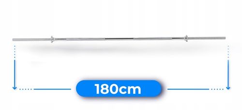 Gryf prosty 180cm śrubowany 30mm chromowany stalowy sztanga do obciążeń na Arena.pl