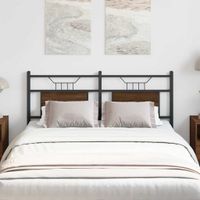 Zagłówek Brązowy Dąb 137 cm Drewno i stal konstrukcyjna