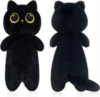 MASKOTKA PLUSZAK PODUSZKA KOT CZARNY DŁUGI CZARNY Z WIELKIMI OCZAMI 70 cm
