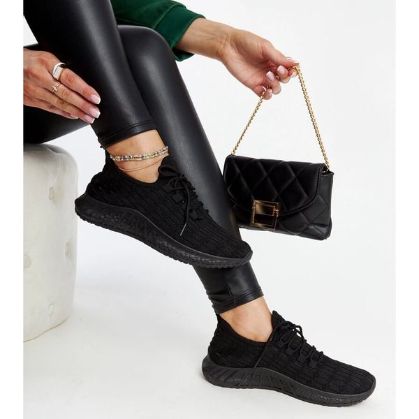 Czarne materiałowe sneakersy r.39 zdjęcie 3