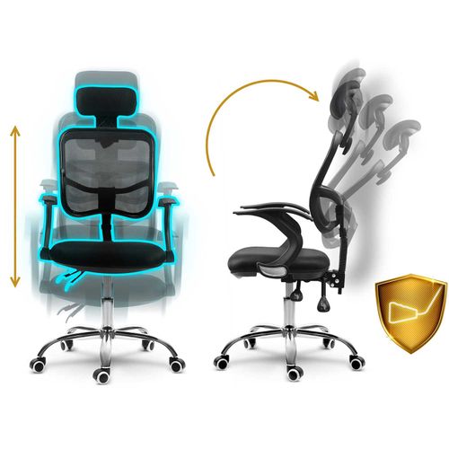 Fotel biurowy z mikrosiatki Sofotel Ryga czarny na Arena.pl