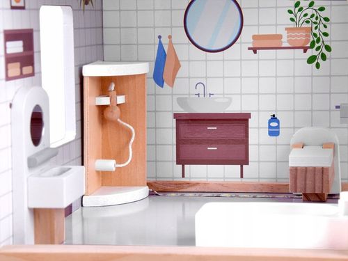 Drewniany domek dla lalek w stylu Boho led ZA4131 na Arena.pl