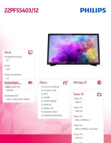 Philips Telewizor 22" LED na Arena.pl