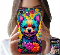 ETUI DO IPHONE 7 / 8 / SE2 - KWIACISTE WZORY PIESEK PIES JORK PLECKI