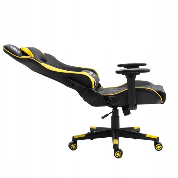 FOTEL GRACZA GAMINGOWY OBROTOWY KRZESŁO BIUROWE DO BIURKA ŻÓŁTY zdjęcie 6