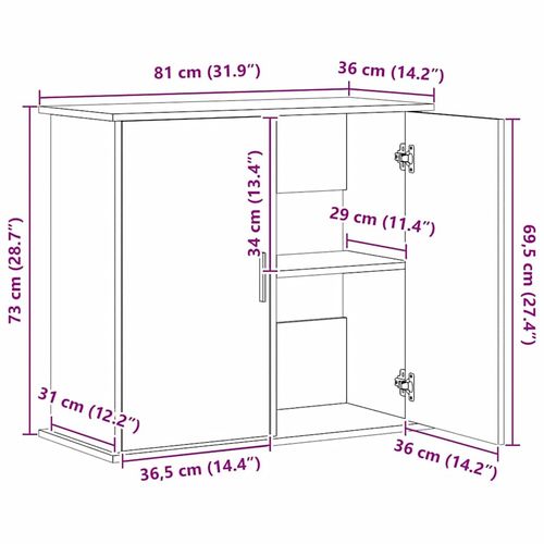 Szafka pod akwarium, dąb artisan, 81x36x73 cm na Arena.pl