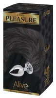 alive black & white fox tail s anatomiczny korek z puszystym ogonem 37 cm
