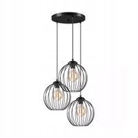 LAMPA WISZĄCA ZWIS LAMKUR ZOYA 45450 METALOWA KLATKA E27 CZARNA