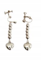 16 0110 Kolczyki bez zapięcia Serduszka srebrne kulka GIFT