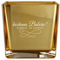 Złoty wazon z grawerem na Dzień Babci DUŻO WZORÓW