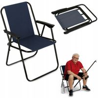 KRZESŁO SKŁADANE TURYSTYCZNE FOTEL WĘDKARSKI NA RYBY PLAŻE TADAR NIEBIESKIE