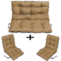 Poduszki na meble rattan RATTANOWE zestaw 2+1 BEŻ