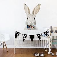 Naklejka Królik Stefan DK225 Kokarda Miętowa XXL