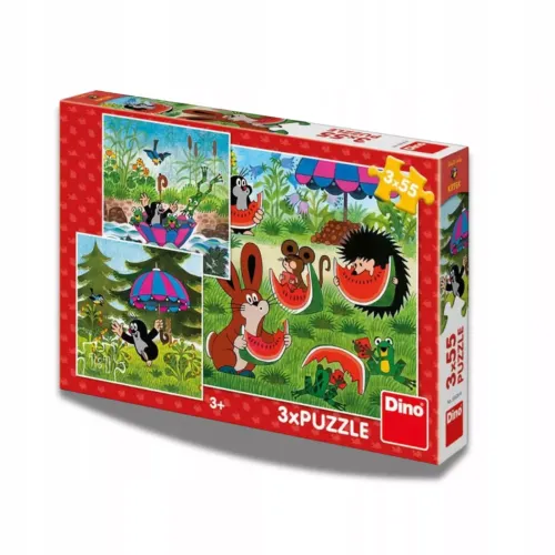 Puzzle Dino Krecik 165 elementów Puzzle Krecik 3 x 55 elementy na Arena.pl