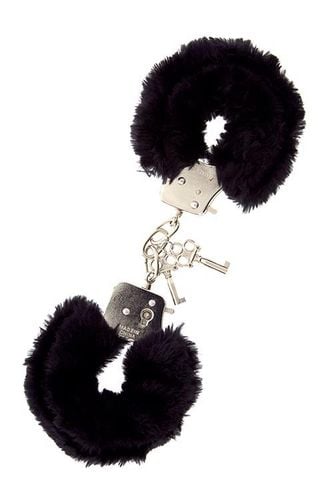 kajdanki-metal handcuff with plush black na Arena.pl