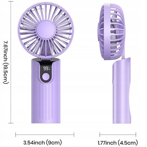 Wiatrak USB Cichy mini wentylator biurkowy ręczny 2400mAh TOPK K38 na Arena.pl