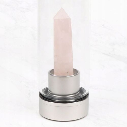 Szklana butelka na wodę myga z różowym kwarcem 500ml na Arena.pl