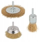 zestaw szczotek drucianych drut mosiężny, 3szt. - l/wf2739000