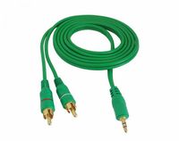 KABEL 2XRCA-JACK 3.5MM.1.5M AUX ZIELONY