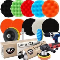 ZESTAW XXL 12el GĄBEK GĄBKI PADY + K2 PASTA POLERSKA DO POLEROWANIA LAKIERU