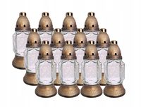 ZNICZ SZKLANY NA WKŁAD 19 CM ZESTAW 12 SZTUK