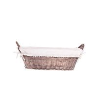 Wiklinowa Wanienka na pranie kosz na pranie Ciemny Brąz z Obszyciem 60x44 H23 cm