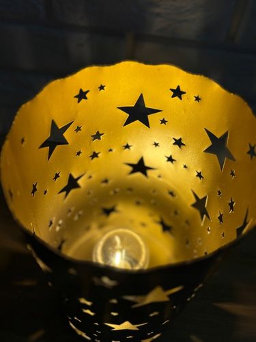 Lampion Świąteczny Gwiazdy Metalowy Czarny Filament Ciepły Biały na Arena.pl