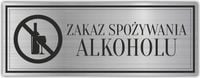 Tabliczka piktogram Grawerowana ZAKAZ ALKOHOLU