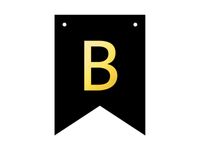 Baner DIY, 16 cm, czarny, literka "B" [stwórz swój baner]