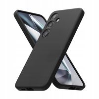 CIENKIE CZARNE MATOWE ETUI CRONG COLOR COVER DO GALAXY S24 Z MIKROFIBRĄ